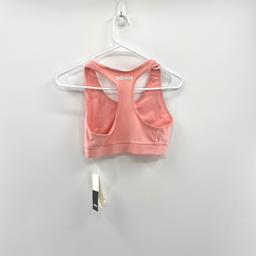 Adidas Graphic Racer Back ‘Glo Pink/White Training Bra Woman’s Size Small - Picture 2 of 2